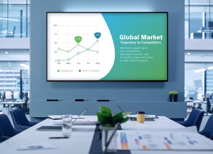 43” Professional display rated for 16/7 operation with essential professional functions
