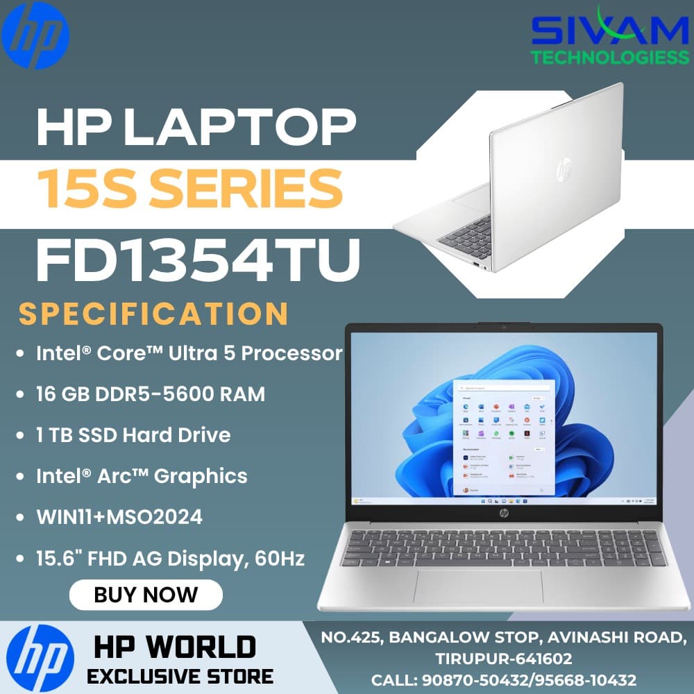 HP LAPTOP 15-FD1354TU - INTEL ULTRA 5