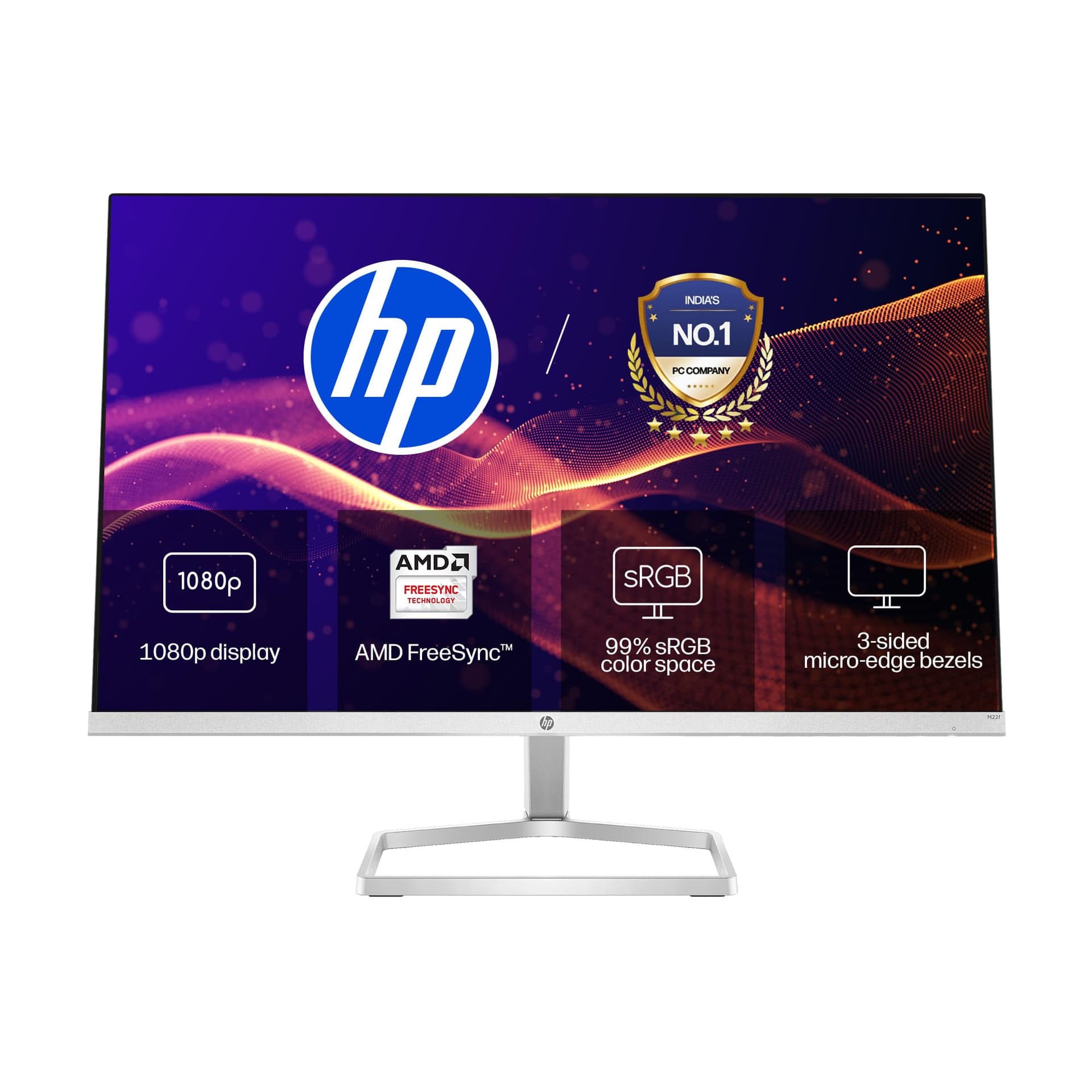 HP M22F 21.5 inches FHD IPS Monitor (Silver, 1920 x 1080 Pixels)